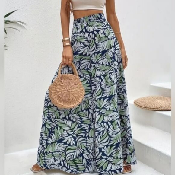 Tropical boho palazzo Pants - Picture 3 of 5